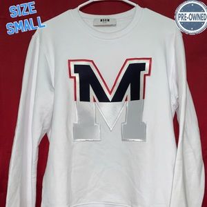 M.S.G.M. Embroidered maxi Size Small white sweatshirt RARE HTF